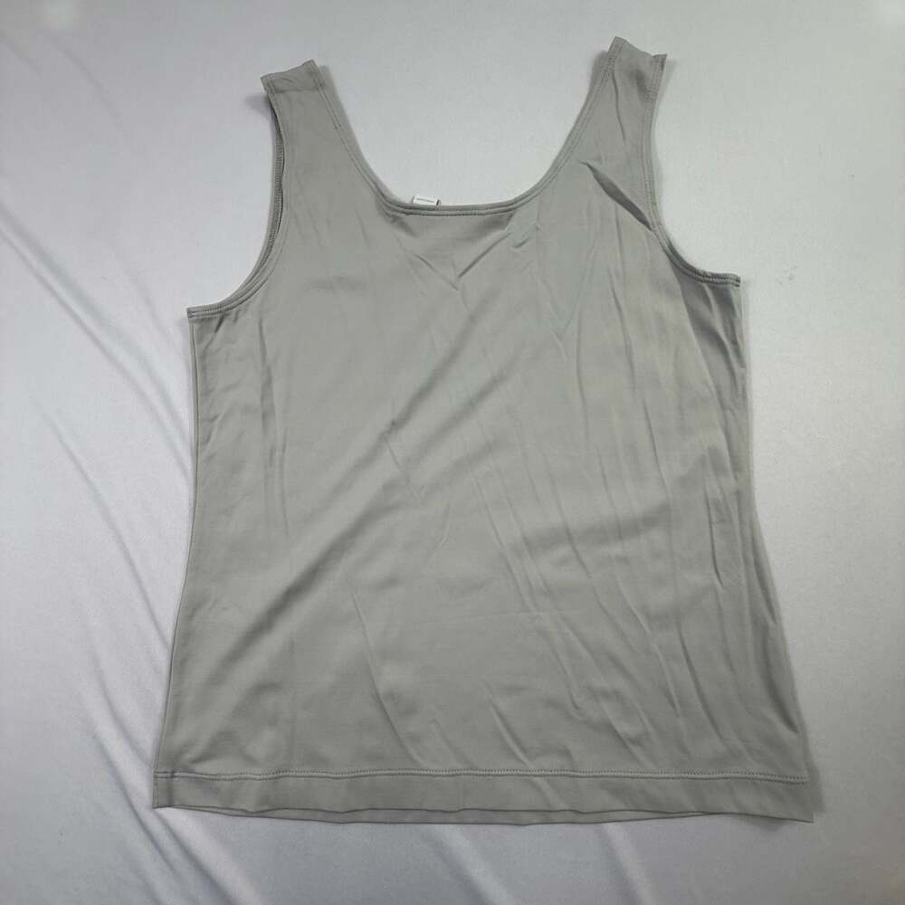 Chico's Microfiber Tank Top Size 1 Grey Sleeveless Scoop Neck Camisole - Picture 7 of 7